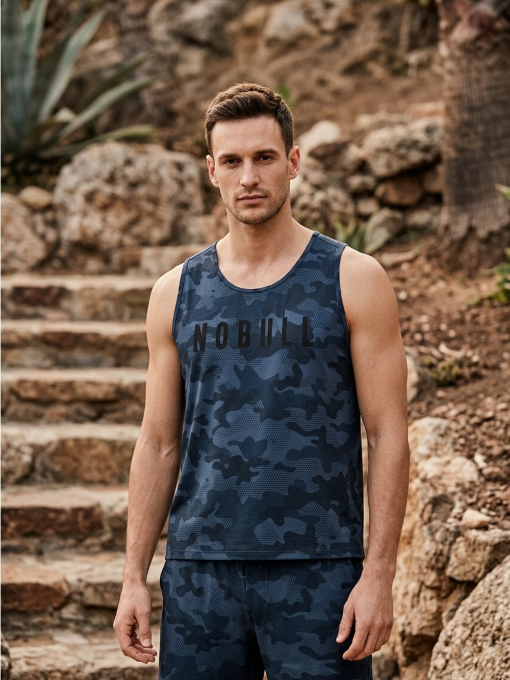 NOBULL Men’s Dark Blue Camo Tank Top
